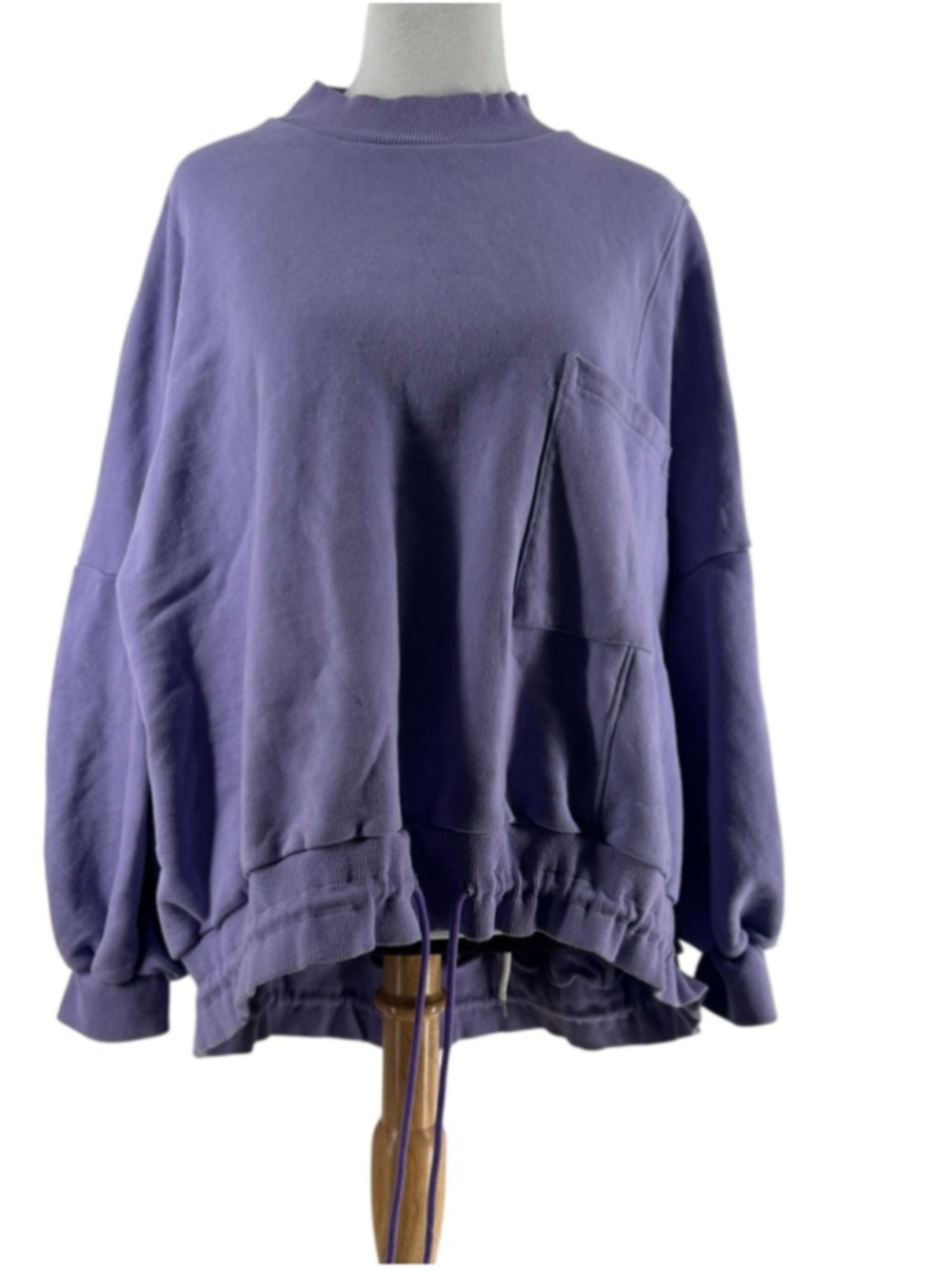 NAP Loungewear Oversized purple Pullover Sweatshirt Drawstring Hem Size XL